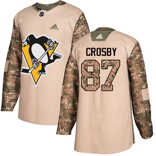 Pittsburgh Penguins #87 Sidney Crosby Camo Veterans Day Practice Stitched  NHL Jersey